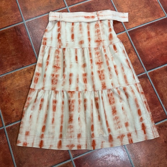 Marie Oliver Belted Tie-Dye Tiered Maxi Skirt Size 6 - Picture 1 of 7
